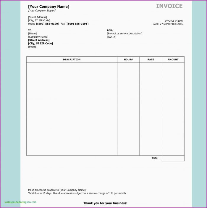 Word Document Free Invoice Template Word Word Document Free Invoice Template Word