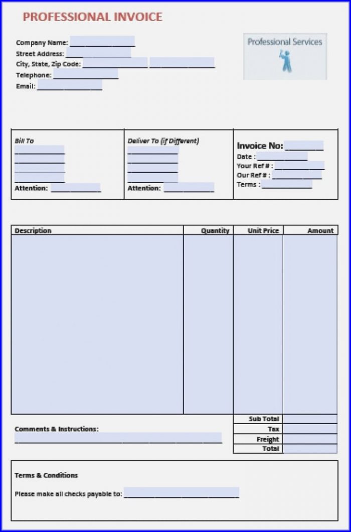 Word Professional Services Invoice Template Word Professional Services Invoice Template