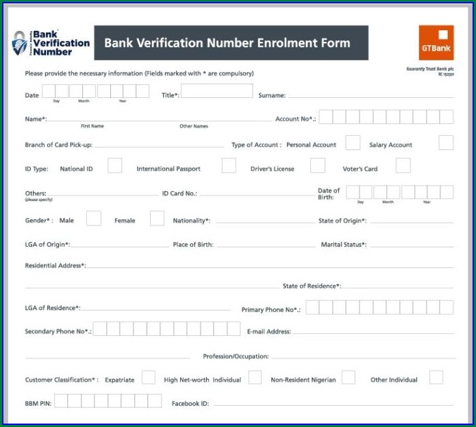 Zenith Bank Corporate Account Opening Form